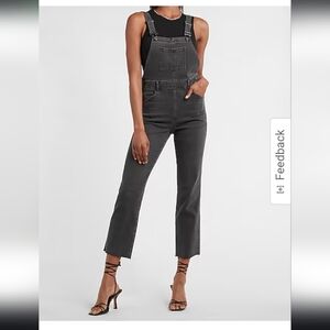 NWT Express Black Straight Jean Overalls Sz 2